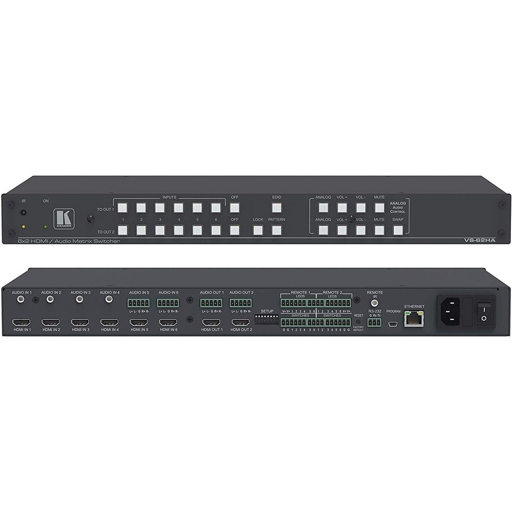 Kramer 6x2 4K UHD HDMI/Audio Automatic Matrix Switcher VS-62HA/110V