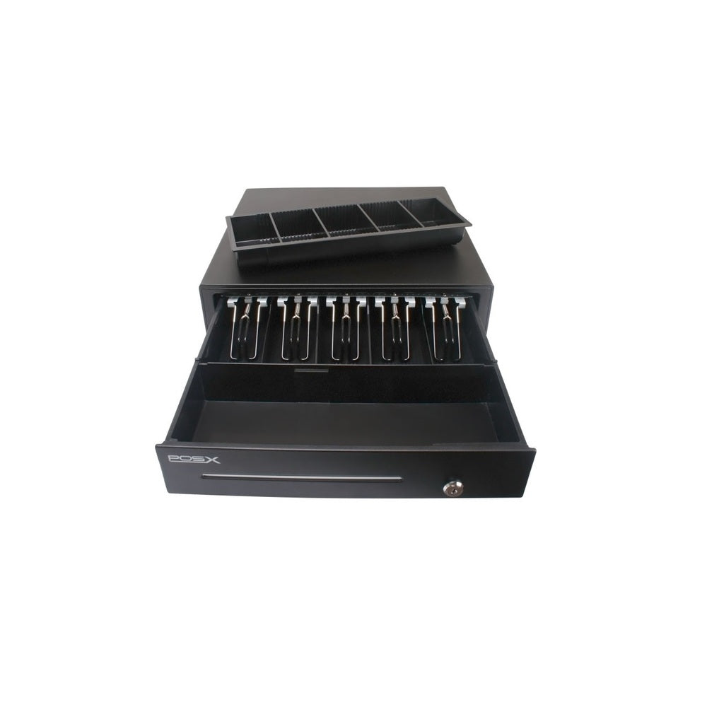 POS-X Ion 5 Bill 5 Coins Cash Drawer Black For POS-X TP5 Systems ION-C16A-1B