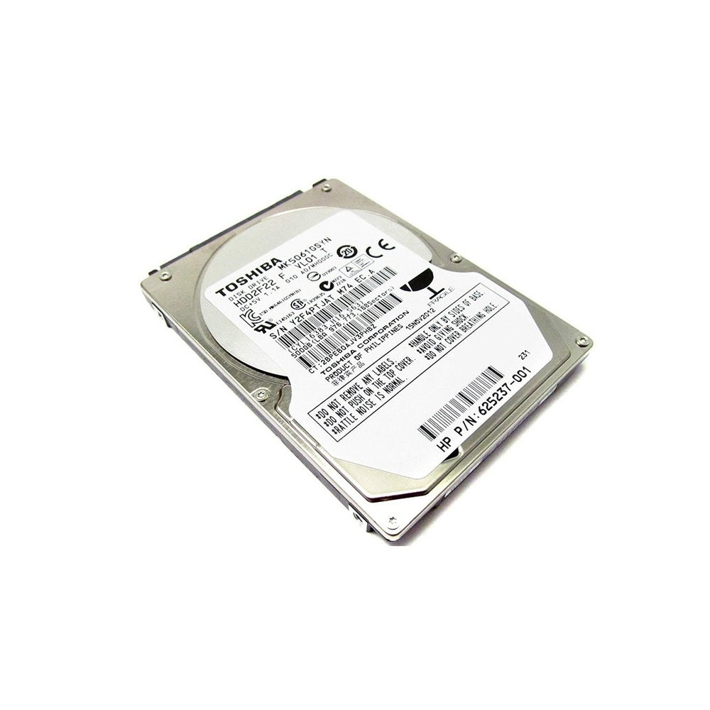 500GB HP 625237-001 Toshiba SATA 7200RPM 16MB 2.5 Internal OEM Hard Drive